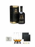 Bunnahabhain 18 Jahre Islay Single Malt Whisky 0,7 Liter + Edradour Malt Whisky Fudge 170 Gramm GP + The Glencairn Glass Whisky Glas Stlzle 2 Stck + Schiefer Glasuntersetzer eckig ca. 9,5 cm  2 Stck