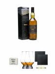 Caol Ila Distillers Edition Moscatel Cask Finish 0,7 Liter + Edradour Malt Whisky Fudge 170 Gramm GP + The Glencairn Glass Whisky Glas Stlzle 2 Stck + Schiefer Glasuntersetzer eckig ca. 9,5 cm  2 Stck