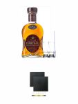 Cardhu 12 Jahre Single Malt Whisky 0,7 Liter + 2 Glencairn Glser + Einwegpipette 1 Stck + Schiefer Glasuntersetzer eckig ca. 9,5 cm  2 Stck