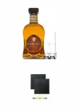 Cardhu 21 Jahre Single Malt Whisky 0,7 Liter + 2 Glencairn Glser + Einwegpipette 1 Stck + Schiefer Glasuntersetzer eckig ca. 9,5 cm  2 Stck