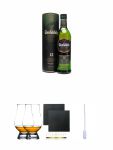 Glenfiddich 12 Jahre Single Malt Whisky 0,7 Liter + The Glencairn Glass Whisky Glas Stlzle 2 Stck + Schiefer Glasuntersetzer eckig ca. 9,5 cm  2 Stck + Einweg-Pipette 1 Stck