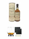 Balvenie 14 Jahre Caribbean Rum Cask 0,7 Liter + The Glencairn Glass Whisky Glas Stlzle 2 Stck + Schiefer Glasuntersetzer eckig ca. 9,5 cm  2 Stck