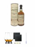 Balvenie 14 Jahre Caribbean Rum Cask 0,7 Liter + The Glencairn Glass Whisky Glas Stlzle 2 Stck + Schiefer Glasuntersetzer eckig ca. 9,5 cm  2 Stck + Einweg-Pipette 1 Stck