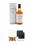 Balvenie 15 Jahre Single Barrel SHERRY CASK Single Malt Whisky 0,7 Liter + The Glencairn Glass Whisky Glas Stlzle 2 Stck + Schiefer Glasuntersetzer eckig ca. 9,5 cm  2 Stck