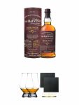Balvenie 17 Jahre Double Wood Single Malt Whisky 0,7 Liter + The Glencairn Glass Whisky Glas Stlzle 2 Stck + Schiefer Glasuntersetzer eckig ca. 9,5 cm  2 Stck