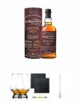 Balvenie 17 Jahre Double Wood Single Malt Whisky 0,7 Liter + The Glencairn Glass Whisky Glas Stlzle 2 Stck + Schiefer Glasuntersetzer eckig ca. 9,5 cm  2 Stck + Einweg-Pipette 1 Stck