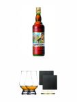 Appenzeller Kruterbitter aus der Schweiz 1,0 Liter + The Glencairn Glass Whisky Glas Stlzle 2 Stck + Schiefer Glasuntersetzer eckig ca. 9,5 cm  2 Stck