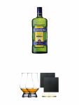 Becherovka Kruterlikr aus Tschechien 0,7 Liter + The Glencairn Glass Whisky Glas Stlzle 2 Stck + Schiefer Glasuntersetzer eckig ca. 9,5 cm  2 Stck