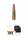 Elkschnaps Jagtbitter 37% 0,5 Liter + The Glencairn Glass Whisky Glas Stlzle 2 Stck + Schiefer Glasuntersetzer eckig ca. 9,5 cm  2 Stck