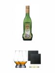 Ettaler Kloster Grn aus Deutschland 0,5 Liter + The Glencairn Glass Whisky Glas Stlzle 2 Stck + Schiefer Glasuntersetzer eckig ca. 9,5 cm  2 Stck