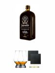Jgermeister Winterkruter Spice Edition Likr Deutschland 0,7 Liter + The Glencairn Glass Whisky Glas Stlzle 2 Stck + Schiefer Glasuntersetzer eckig ca. 9,5 cm  2 Stck