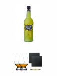 Limoncello di Capri aus Italien 0,7 Liter + The Glencairn Glass Whisky Glas Stlzle 2 Stck + Schiefer Glasuntersetzer eckig ca. 9,5 cm  2 Stck