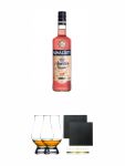 Ramazzotti Rosato aus Italien 1,0 Liter + The Glencairn Glass Whisky Glas Stlzle 2 Stck + Schiefer Glasuntersetzer eckig ca. 9,5 cm  2 Stck