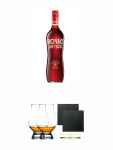 Rosso Antico aus Italien 1,0 Liter + The Glencairn Glass Whisky Glas Stlzle 2 Stck + Schiefer Glasuntersetzer eckig ca. 9,5 cm  2 Stck