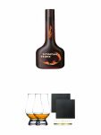 Schlehenfeuer Wildfruchtlikr Deutschland 0,5 Liter + The Glencairn Glass Whisky Glas Stlzle 2 Stck + Schiefer Glasuntersetzer eckig ca. 9,5 cm  2 Stck