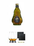HIERBAS TUNEL 14 RESERVA FAMILIAR 0,7 Liter + The Glencairn Glass Whisky Glas Stlzle 2 Stck + Schiefer Glasuntersetzer eckig ca. 9,5 cm  2 Stck