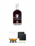 Clockers Herb Kruterlikr aus Deutschland 0,5 Liter + The Glencairn Glass Whisky Glas Stlzle 2 Stck + Schiefer Glasuntersetzer eckig ca. 9,5 cm  2 Stck
