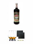 Stonsdorfer Echt 32%vol. 0,7 Liter + The Glencairn Glass Whisky Glas Stlzle 2 Stck + Schiefer Glasuntersetzer eckig ca. 9,5 cm  2 Stck