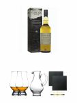 Caol Ila Moch Single Malt Whisky 0,7 Liter + The Glencairn Glass Whisky Glas Stlzle 2 Stck + Wasserkrug Half Pint Serie The Glencairn Glass Stlzle + Schiefer Glasuntersetzer eckig ca. 9,5 cm  2 Stck