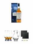 Talisker 10 Jahre Isle of Skye Single Malt Whisky 0,7 Liter + The Glencairn Glass Whisky Glas Stlzle 2 Stck + Wasserkrug Half Pint Serie The Glencairn Glass Stlzle + Schiefer Glasuntersetzer eckig ca. 9,5 cm  2 Stck