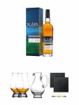 Scapa SKIREN The Orcadian Single Malt Whisky 0,7 Liter + The Glencairn Glass Whisky Glas Stlzle 2 Stck + Wasserkrug Half Pint Serie The Glencairn Glass Stlzle + Schiefer Glasuntersetzer eckig ca. 9,5 cm  2 Stck