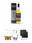 Arran 10 Jahre Single Malt Whisky 0,7 Liter + The Glencairn Glass Whisky Glas Stlzle 2 Stck + Wasserkrug Half Pint Serie The Glencairn Glass Stlzle + Schiefer Glasuntersetzer eckig ca. 9,5 cm  2 Stck