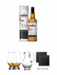 Ardmore Legacy Single Malt Whisky 0,7 Liter + The Glencairn Glass Whisky Glas Stlzle 2 Stck + Wasserkrug Half Pint Serie The Glencairn Glass Stlzle + Schiefer Glasuntersetzer eckig ca. 9,5 cm  2 Stck