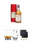 Glenfarclas 10 Jahre Single Malt Whisky 0,7 Liter + The Glencairn Glass Whisky Glas Stlzle 2 Stck + Wasserkrug Half Pint Serie The Glencairn Glass Stlzle + Schiefer Glasuntersetzer eckig ca. 9,5 cm  2 Stck