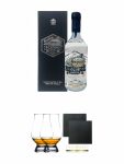 Jose Cuervo Platino Tequila 0,7 Liter + The Glencairn Glass Whisky Glas Stlzle 2 Stck + Schiefer Glasuntersetzer eckig ca. 9,5 cm  2 Stck