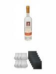 Botucal Blanco Reserve 0,7 Liter + Botucal Rum Glser 6 Stck + Schiefer Glasuntersetzer eckig 6 x ca. 9,5 cm Durchmesser