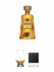 1800 Jose Cuervo Tequila Reposado 0,7 Liter + The Glencairn Glass Whisky Glas Stlzle 1 Stck + Schiefer Glasuntersetzer eckig ca. 9,5 cm Durchmesser