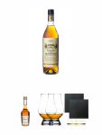 Pineau des Charentes Pierre Ferrand Superieur blanc 0,7 Liter + Hennessy VS Cognac Frankreich 5 cl + The Glencairn Glass Whisky Glas Stlzle 2 Stck + Schiefer Glasuntersetzer eckig ca. 9,5 cm  2 Stck