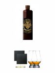 Riga Black Balsam Kruterlikr 0,5 Liter + Schiefer Glasuntersetzer eckig ca. 9,5 cm  2 Stck + The Glencairn Glass Whisky Glas Stlzle 2 Stck