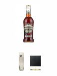 Innis & Gunn Oak Aged Rum Finish Bier 0,33 Liter + Frstlich Drehna Bierglas mit 0,3L Eichstrich fr Odin Trunk 1 Stck + Schiefer Glasuntersetzer eckig ca. 9,5 cm Durchmesser