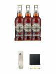Innis & Gunn Oak Aged Rum Finish Bier 3 x 0,33 Liter + Frstlich Drehna Bierglas mit 0,3L Eichstrich fr Odin Trunk 1 Stck + Schiefer Glasuntersetzer eckig ca. 9,5 cm Durchmesser