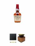 Makers Mark Red Seal Bourbon Whiskey 1,0 Liter + Schiefer Glasuntersetzer eckig ca. 9,5 cm Durchmesser + Kentucky Bourbon Himbeer-Marmelade 150 Gramm Glas