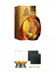 Dimple Golden Selection Blended Scotch Whisky 0,7 Liter + The Glencairn Glas Stlzle 2 Stck + Schiefer Glasuntersetzer eckig ca. 9,5 cm  2 Stck