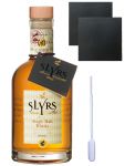 Slyrs Bavarian Whisky Deutschland 0,35 Liter + 2 Schieferuntersetzer 9,5 cm + Einwegpipette 1 Stck
