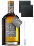 Slyrs Bavarian Whisky Oloroso Sherry Deutschland 0,7 Liter + 2 Schieferuntersetzer 9,5 cm + Einwegpipette 1 Stck