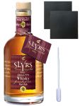 Slyrs Bavarian Whisky Port No. 2 Deutschland 0,35 Liter + 2 Schieferuntersetzer 9,5 cm + Einwegpipette 1 Stck