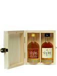 Slyrs Minis (Whisky & Likr) 2 x 0,05 Liter + Slyrs Holzkiste