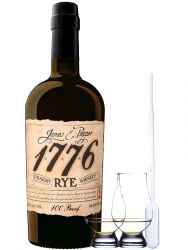 1776 Straight Rye Whiskey 0,7 Liter + 2 Glencairn Gläser + Einwegpipette 1 Stück