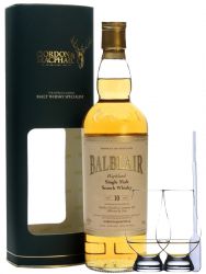 Balblair 10 Jahre Single Malt Whisky Gordon & MacPhail 0,7 Liter + 2 Glencairn Gläser + Einwegpipette