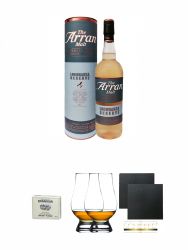Arran Lochranza Reserve 0,7 Liter + Edradour Malt Whisky Fudge 170 Gramm GP + The Glencairn Glass Whisky Glas Stlzle 2 Stck + Schiefer Glasuntersetzer eckig ca. 9,5 cm  2 Stck