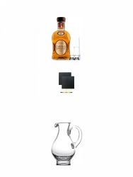 Cardhu Amber Rock Single Malt Whisky 0,7 Liter + 2 Glencairn Glser + Einwegpipette 1 Stck + Schiefer Glasuntersetzer eckig ca. 9,5 cm  2 Stck + Wasserkrug Half Pint Serie The Glencairn Glass Stlzle