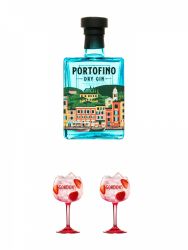 Portofino Italien Gin 0,5 Liter + Gordons Pink GIN STIELGLAS 1 Stck + Gordons Pink GIN STIELGLAS 1 Stck