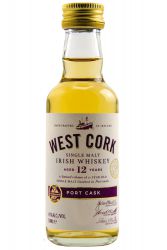 West Cork 12 Jahre PORT CASK Irish Whiskey Miniatur 0,05 Liter