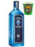 Bombay Sapphire East Gin 0,7 Liter + Jello Shot Waldmeister Wackelpudding mit Wodka 42 Gramm Becher