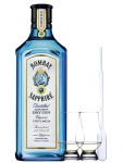 Bombay Sapphire Gin 1,0 Liter + 2 Glencairn Gläser und Einwegpipette