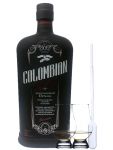 Dictador Colombian TREASURE (black) Dry Gin 0,7 Liter + 2 Glencairn Gläser und Einwegpipette